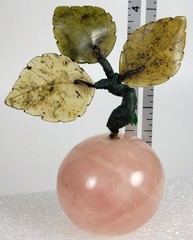 Vintage Hand Carved Hardstone Apple ~ Pink Onyx Marble ~ 2 Inches