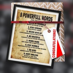 Motivational Quotes 8 Powerful Words for the day Poster Thick Cardstock Paper