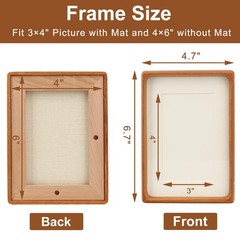 4×6 Picture Frame with 3×4 Mat – Solid Teak Wood Farmhouse Frame, Wall & Tabl…