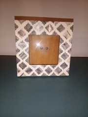 Gray & White Bone Inlay Hand Made In India Picture Frame 4 x 4