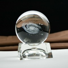 8cm Glowing Crystal Ball Ornament Home Feng Shui Meditation Decoration