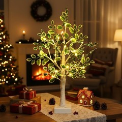 24 LED Artificial Tree Lamp, Lighted Trees for Indoor Decor USB/Battery Powered