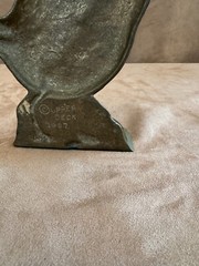 1987 Upper Deck Door stop Brass Friendly Goose with bow Vintage Duck