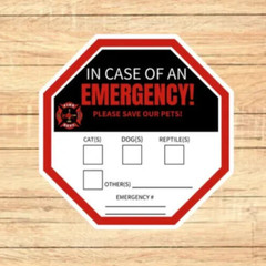 In case of an emergency sticker | pet stickers | home stickers | custom stickers