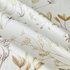 Gold Botanical Duvet Cover Queen 100% Cotton 3 Pcs Set 1 Farmhouse White Beige