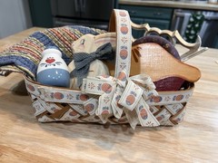 Decorative Country Basket Set, WoodFabric Ceramic Metal, 6-Piece Vintage Starter