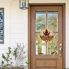Positive Energy Buddha Front Door Sign, Meditation Room Zen Den Wood Door Hanger