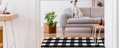 Buffalo Plaid Rugs 2′ x 8′ Black and White Check Rug, Non Slip Indoor/Outdoor