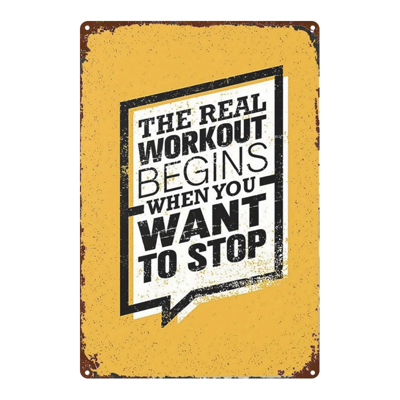 Rustic Iron Metal Wall Art | Motivational Fitness Poster Sign, 8×12 Inches