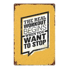Rustic Iron Metal Wall Art | Motivational Fitness Poster Sign, 8×12 Inches