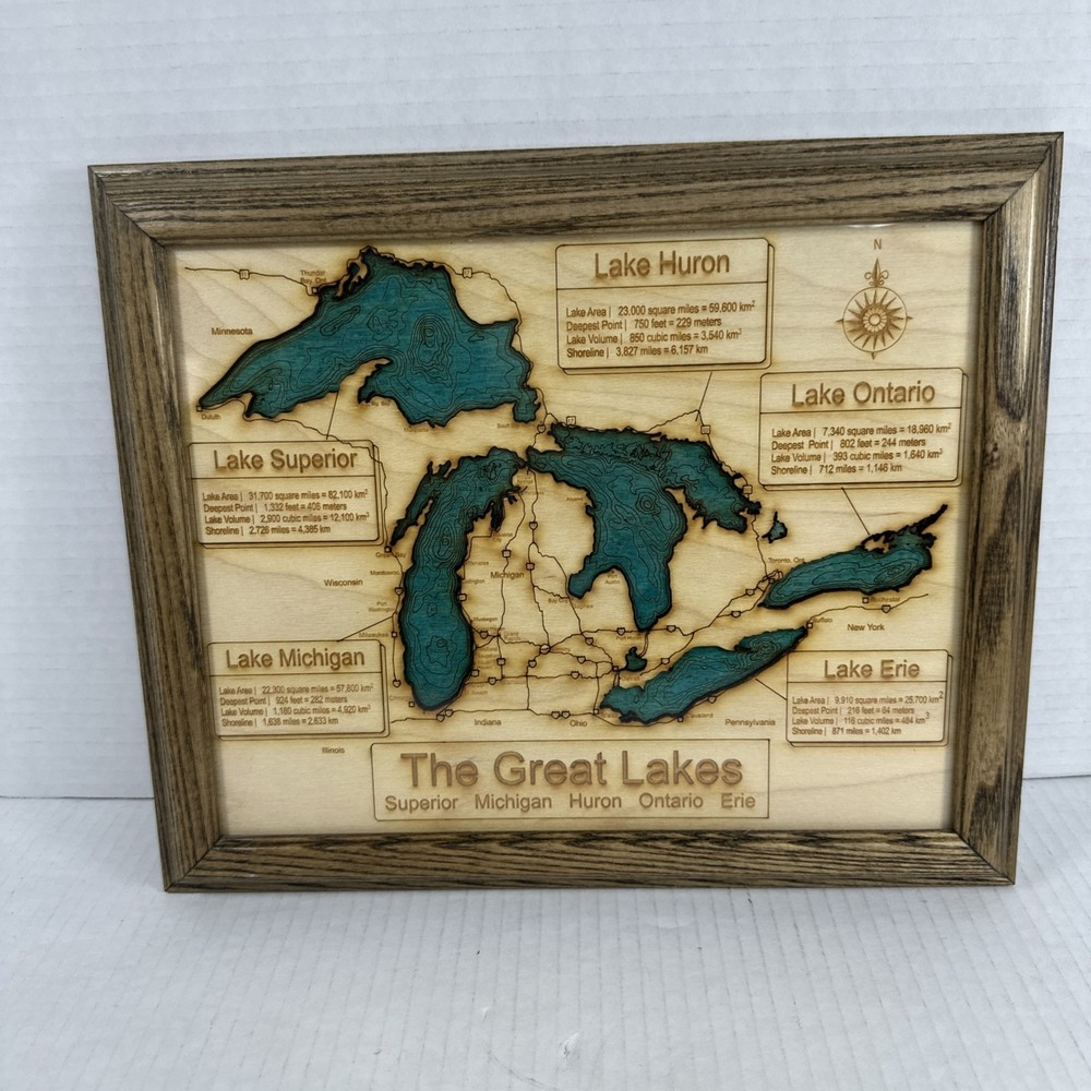 Great Lakes Nautical Map ~ Depth Chart NAUTICAL CHART ART