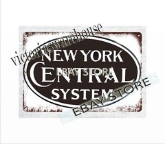 cafes restaurant railway railraod train New York Central System metal tin sign