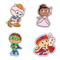 Super Why Cartoon Set Of 4 Vinyl Sticker Decal – 5» longer side ID:2