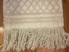 X-Large Vintage Macrame Wall Hanging Jute 31″x 46” Fringed