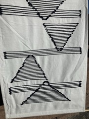 NWT Surya Savion Woven White & Black Hanging Wall Hanging Art Geometric 24″x36″