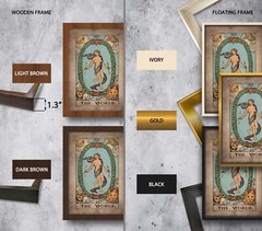 Tarot Card The World framed canvas print or poster Magic vintage wall Home Decor