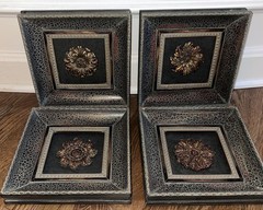 4 Piece Medallion Design Square Decorative Textured Frames Set