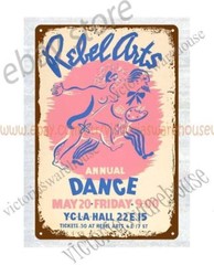 1934 REBEL ARTS ANNUAL DANCE NEW YORK CITY metal tin sign affordable home decor
