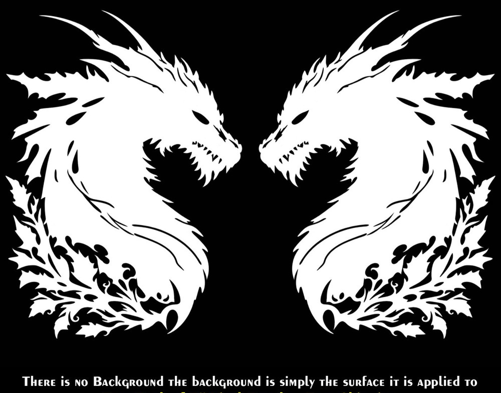 Dragon Medieval Fantasy 5″ Pair Mirrored Vinyl Decal Car Truck Window Door Bumpe