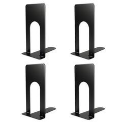 Metal Book Ends for Shelves Heavy Duty Black Bookends set 4 Pack New