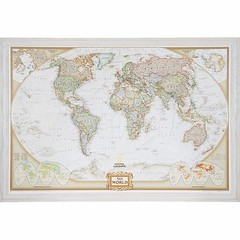 Craig Frames, Executive World Push Pin Travel Map with Pins – 24 x 36