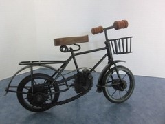Retro Handmade Iron Bicycle w/Wood Seat & Handlebars Art Deco