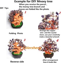 Feng Shui Quartz Crystal Money Tree Bonsai Style Decoration for Luck and Wealth