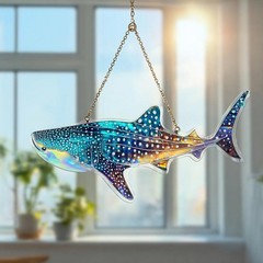 Whale Shark Acrylic Hologram Window Hanging, Ocean Animal Suncatcher Decor Home