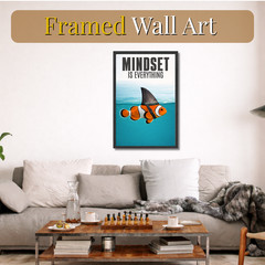 Mindset Is Everything Wall Art Framed 11×17, Motivational Poster, Office Decor