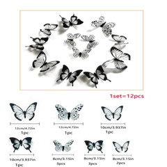 12pcs 3D Butterfly Sticker Wall Decoration for Living Room and Bedroom Stickers