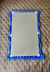 UTLTRA RARE! Vtg IKEA Uli Mirror 1996 Geometric Blue Plastic Memphis Postmodern