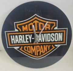 Harley-Davidson Motorcycles 13.75″ Round Glass Wall Clock Classic HD Logo
