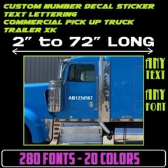 Custom Number Decal Sticker Text Lettering Commercial Pick up Truck Trailer xk