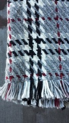 John Branigan Wool / Alpaca Blend Throw Gray Tartan – Handwoven in Ireland – New