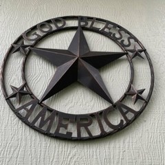 24″,32″,36″ GOD BLESS AMERICA BARN METAL STAR WESTERN HOME DECOR RUSTIC BRONZE