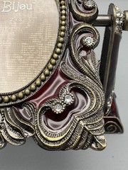5×5 Cast Iron Bi jou Swivel Picture Frame Tilting Palms Leopard Jems 2×3 Picture