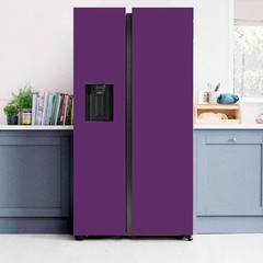Purple Solid Color Fridge Vinyl Wrap for Modern Kitchens