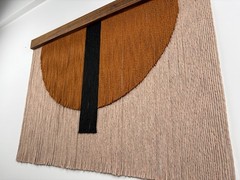 Personalizable Large Macrame Wall Art: Bohemian Textile on Walnut, Beech, Oak