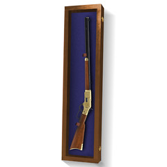 Rifle Gun Display Case Cabinet Wall Rack Replica Airsoft Civil War / USA MADE!