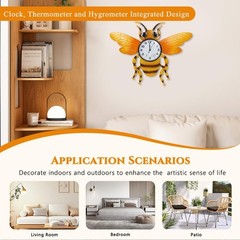 Unique Outdoor Clock Silent None-Ticking, Outdoor Wall Clock with Thermometer…