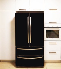 Black Solid Color Fridge Cover Waterproof Adhesive Vinyl
