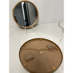 Round Wall Mirror Gold Frame Resin/Plastic 10″1 Mirror