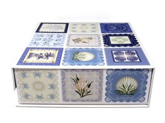 Punch Studio Keepsake Flip Top Nesting Box Blue Seashells 28259 Large New