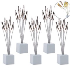 Cube Base Tree Style Memo Card Photo Holder Stand Alligator Clip 8 Branch 5 Pack