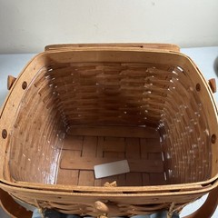 Longaberger Weekender Square Hinged-Lid Basket Handles w/ 2pc Plastic Protectors