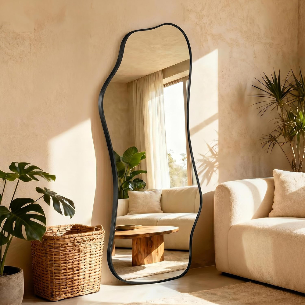 Dorlicecass Irregular Full Length with Stand-Standing Leaning Hanging 62.2″x22.8