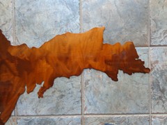 Upper Peninsula of Michigan Plasma Cut Metal Wall Art 36″ x 19″ Copper Finish