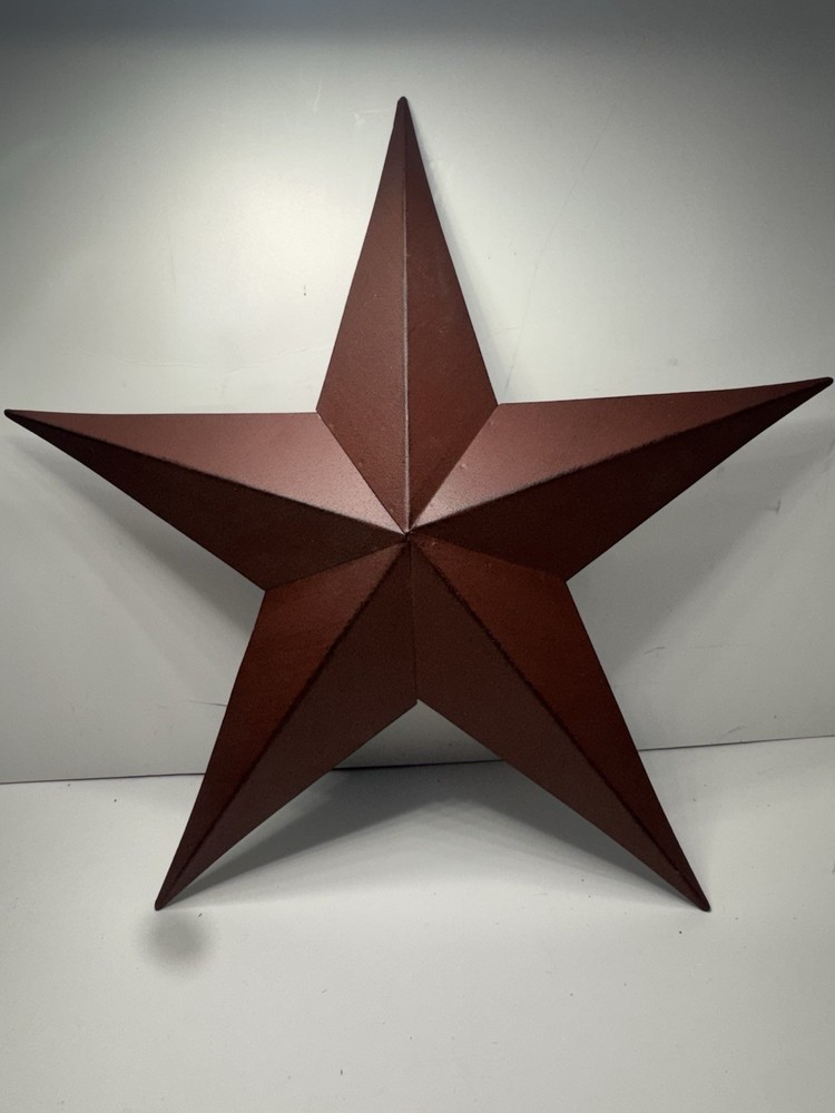 12” Black Metal Barn Star Rustic Farmhouse 3D Wall Decor Hanging Accent