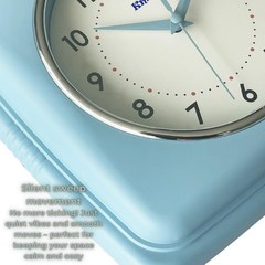 Retro Ã¢â‚¬â€œ 9-Inch Square Silent Non-Ticking Mid-Century Modern Wall Clock…