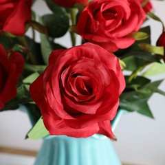 Red Fake Roses Artificial Flowers 10 Pcs Fake Artificial Roses Silk Flowers …